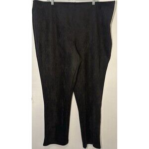 Marla Wynne Faux Suede Pull-On Pants Women’s Plus Size 24W Black Stretch